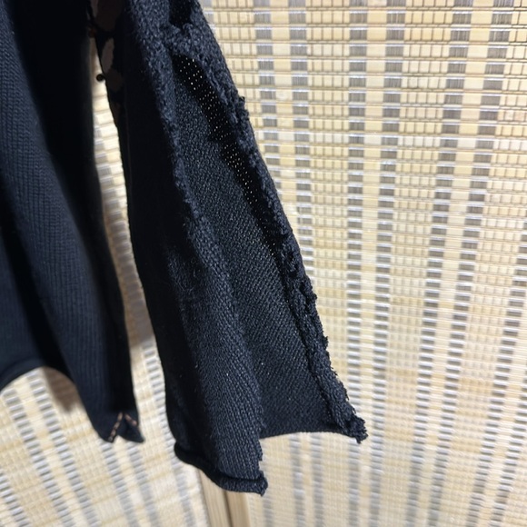 Susan Bristol Vintage Y2K Auturn Leaf Pattern Black Beaded Sweater Size XL - Picture 15 of 16